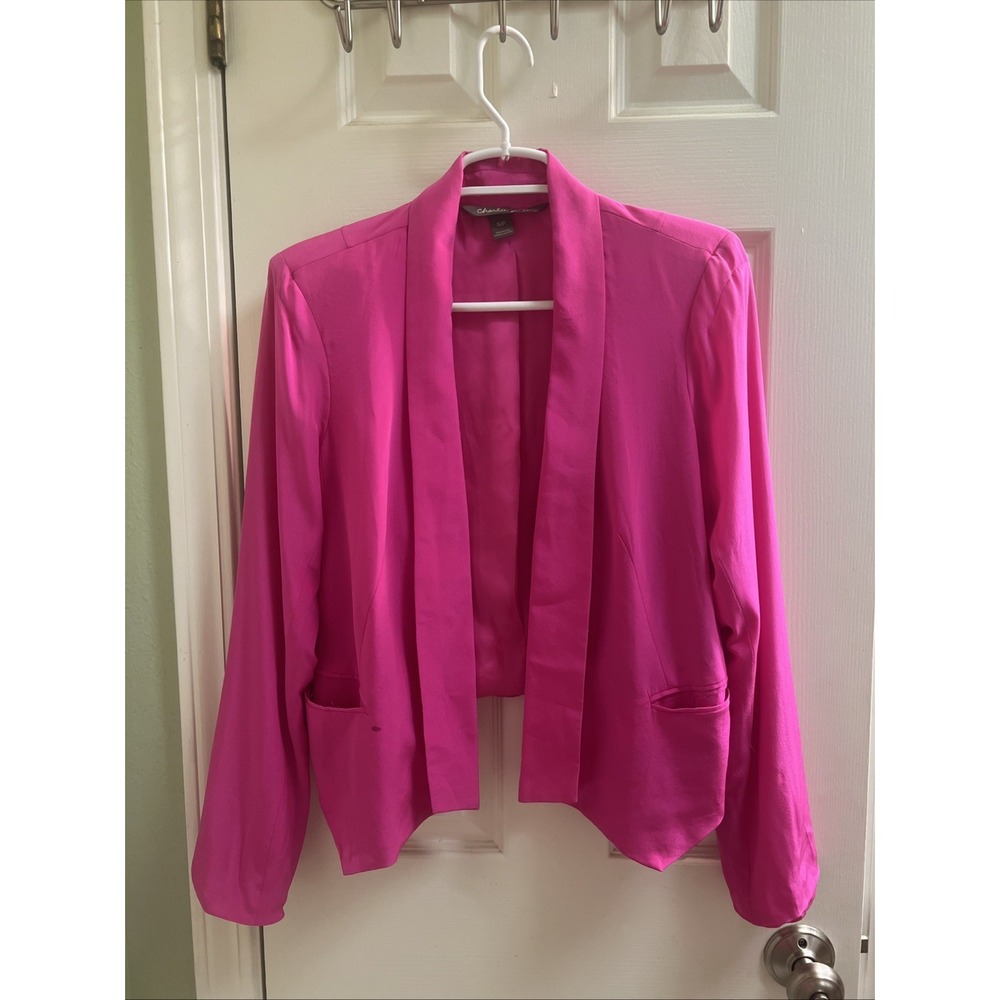 charlie jade Hot Pink Open Front Blazer